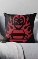 Hot Rod Halloween Dracula Pillow