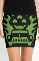 Hot Rod Halloween Martian Mini Skirt